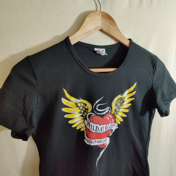 SONAR Black Multicolored Short Sleeve Graphic Print "Wild At Heart" Berlin Tee M - Picture 2 of 11